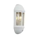 Ansell LED Luce da parete Latina Metà  Lanterna Bianca - Adatto per E27 fino 42W | IP65 - Sensore di movimento e luce