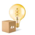 Confezione Multipack 4x Osram Vintage 1906 LED E27 Globe Filamento Goud 125mm 4W 300lm - 820 Zeer Warm Wit | Dimbaar - Vervangt 28W